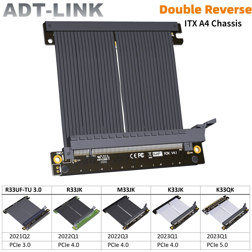 Kabel Riser PCIe ADT Gen 5/4 P - Itx Gpu Riser Pcie 4.0 16X ulasan dan harga